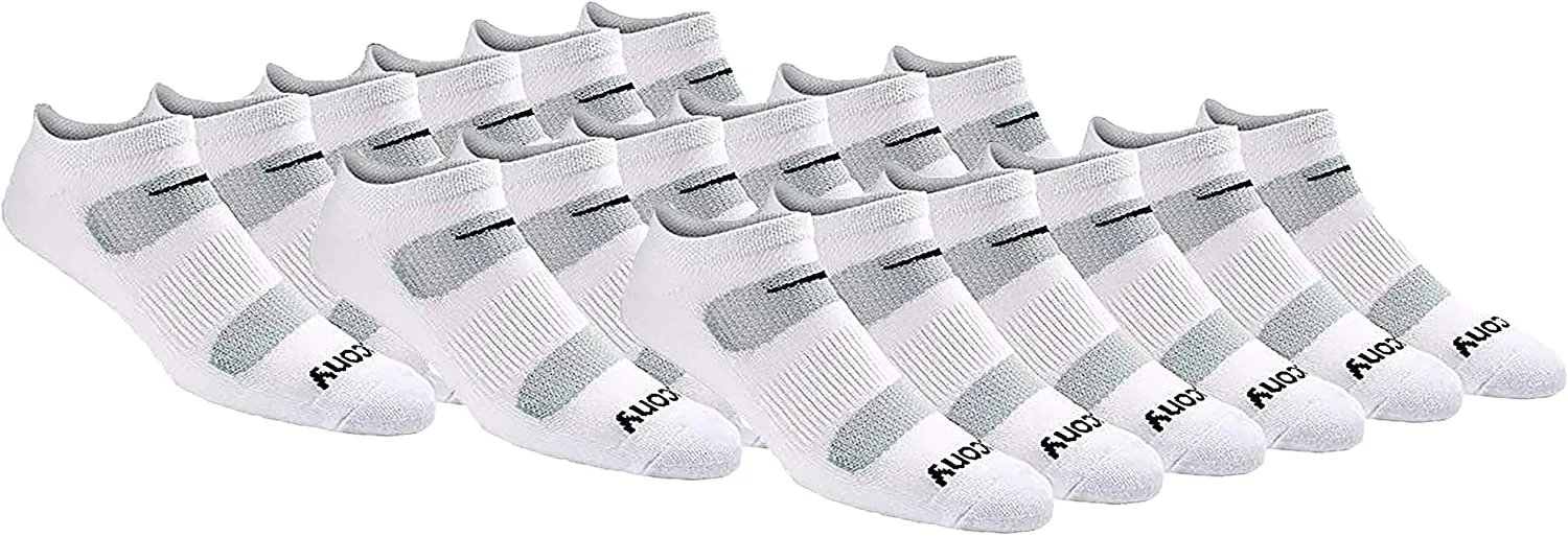 Saucony Men's Multi-Pack Mesh Ventilating Comfort Fit Performance No-Show Socks
