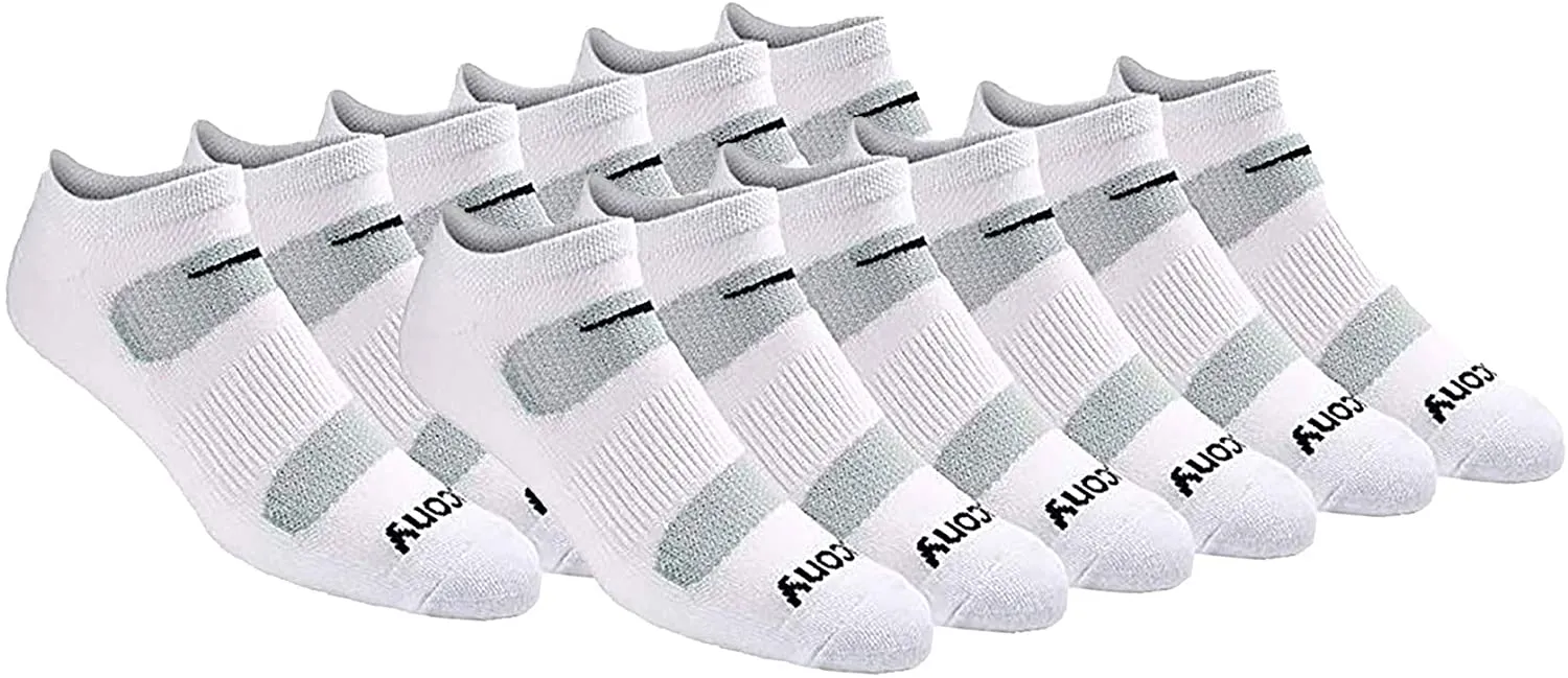 Saucony Men's Multi-Pack Mesh Ventilating Comfort Fit Performance No-Show Socks