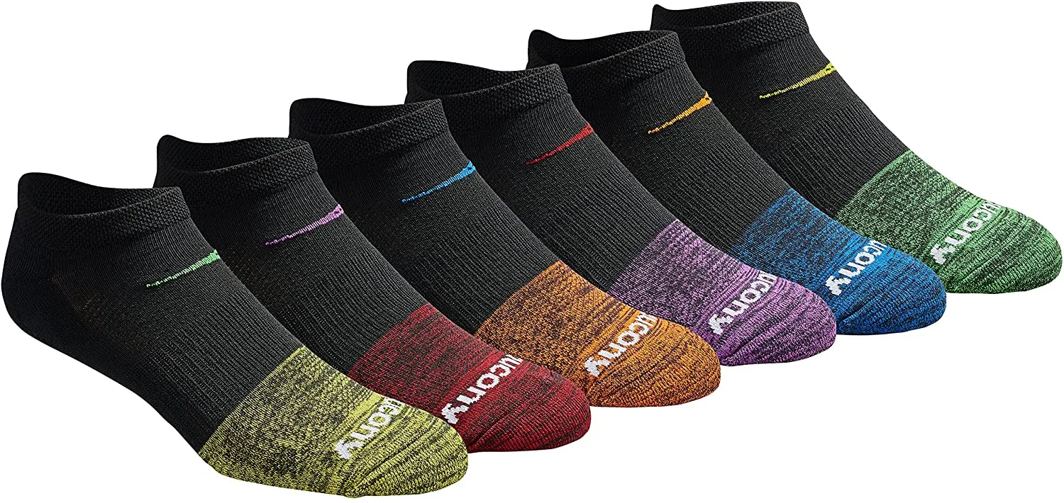 Saucony Men's Multi-Pack Mesh Ventilating Comfort Fit Performance No-Show Socks