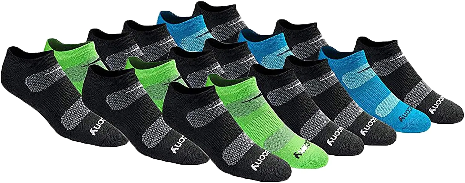 Saucony Men's Multi-Pack Mesh Ventilating Comfort Fit Performance No-Show Socks