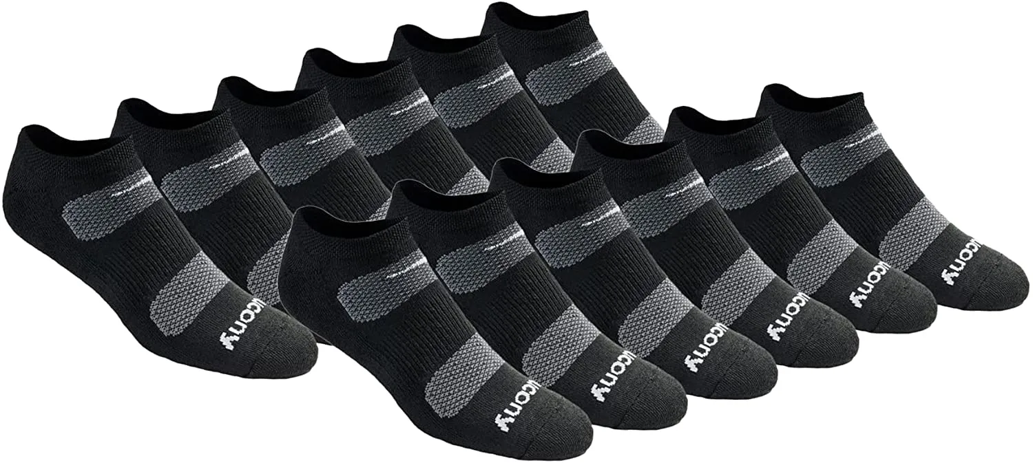 Saucony Men's Multi-Pack Mesh Ventilating Comfort Fit Performance No-Show Socks