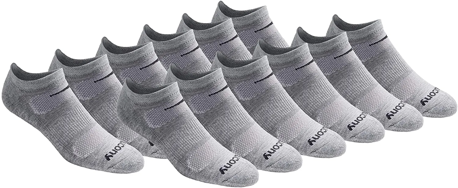Saucony Men's Multi-Pack Mesh Ventilating Comfort Fit Performance No-Show Socks