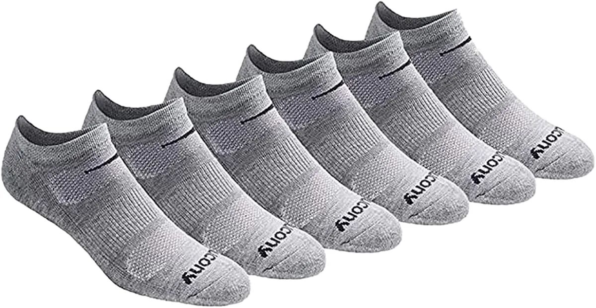 Saucony Men's Multi-Pack Mesh Ventilating Comfort Fit Performance No-Show Socks