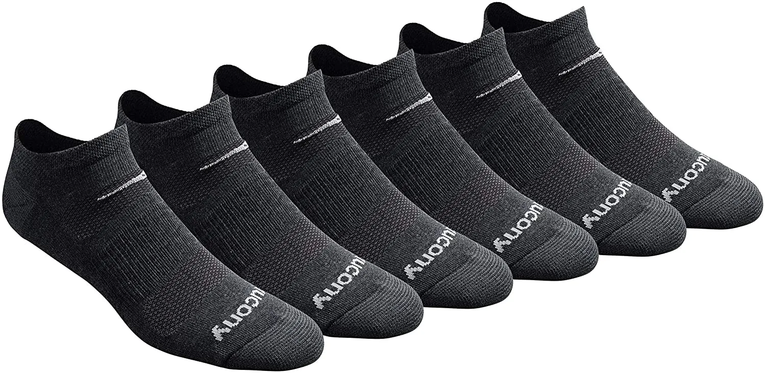 Saucony Men's Multi-Pack Mesh Ventilating Comfort Fit Performance No-Show Socks