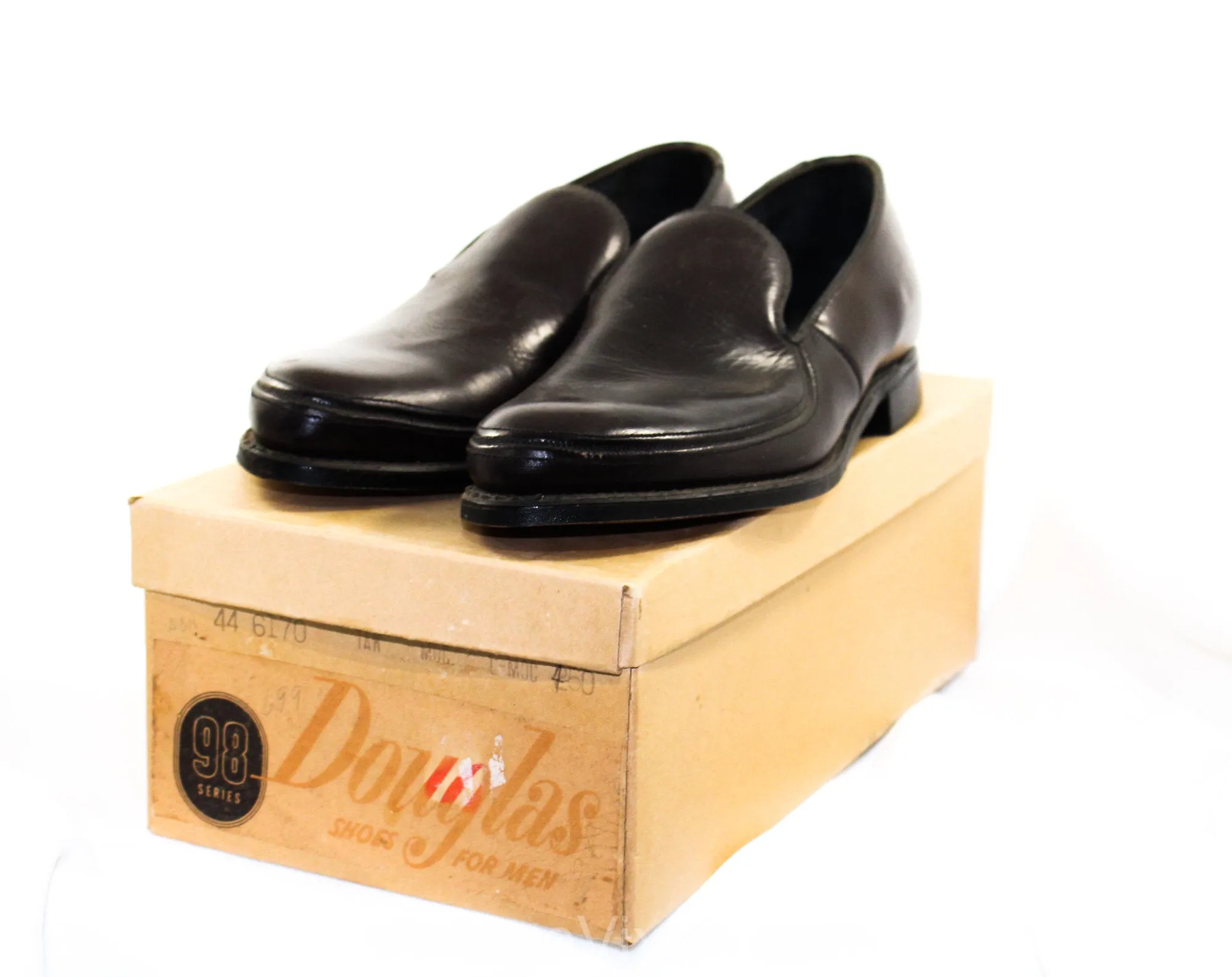 Size 4.5 Boys Dress Shoes - Nice Quality 1950s 60s Dark Brown Leather Loafers - Child Size Boy's 4 1/2 - Slip On Shoe - Deadstock in Box NIB
