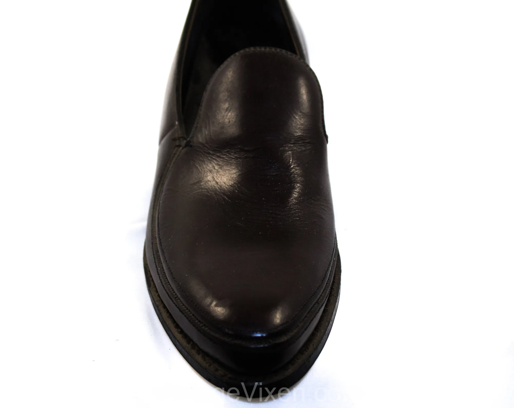 Size 4.5 Boys Dress Shoes - Nice Quality 1950s 60s Dark Brown Leather Loafers - Child Size Boy's 4 1/2 - Slip On Shoe - Deadstock in Box NIB