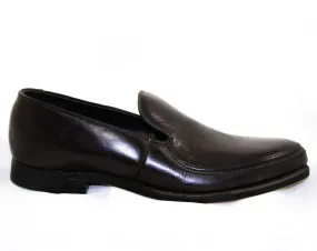 Size 4.5 Boys Dress Shoes - Nice Quality 1950s 60s Dark Brown Leather Loafers - Child Size Boy's 4 1/2 - Slip On Shoe - Deadstock in Box NIB