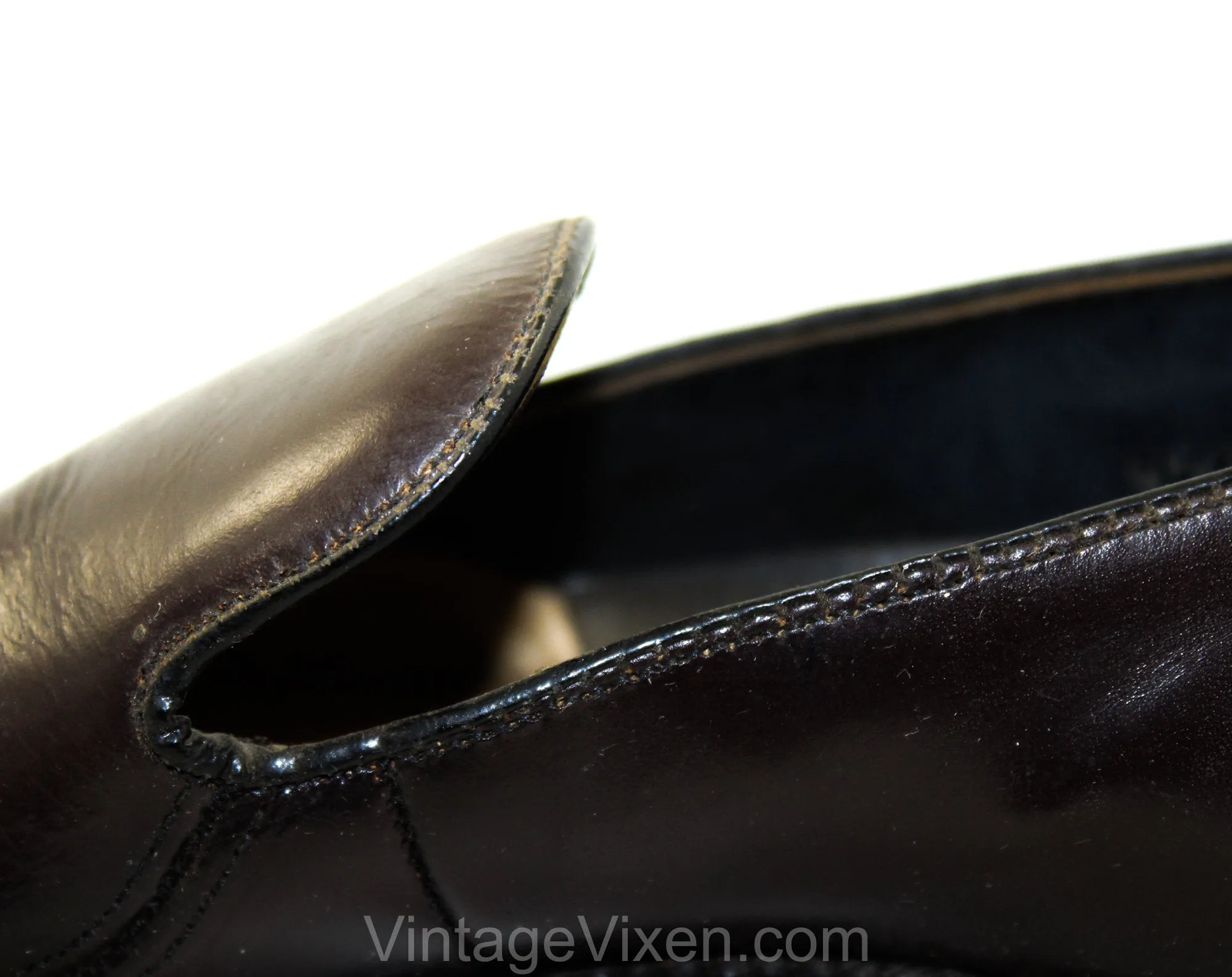 Size 4.5 Boys Dress Shoes - Nice Quality 1950s 60s Dark Brown Leather Loafers - Child Size Boy's 4 1/2 - Slip On Shoe - Deadstock in Box NIB