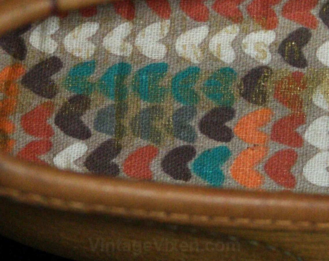 Size 6 M Leather Loafers - Never Worn - 1960s Tan Shoes - Hipster 60s Mod Style - Top Stitched - Novelty Print Lining - Deadstock - 44207