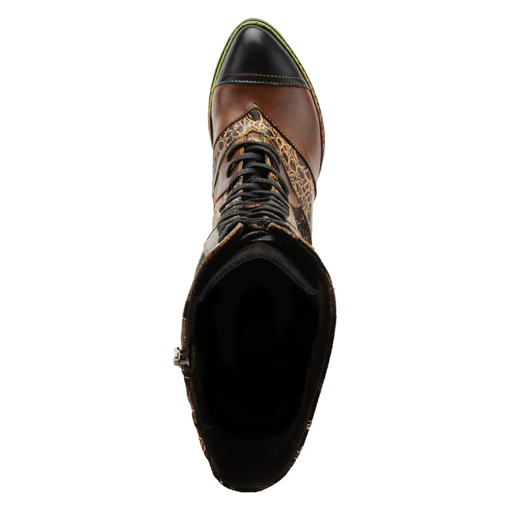 Spring Step Shoes L'Artiste Malagie Croco Women's Unique Hand Painted Leather Boots