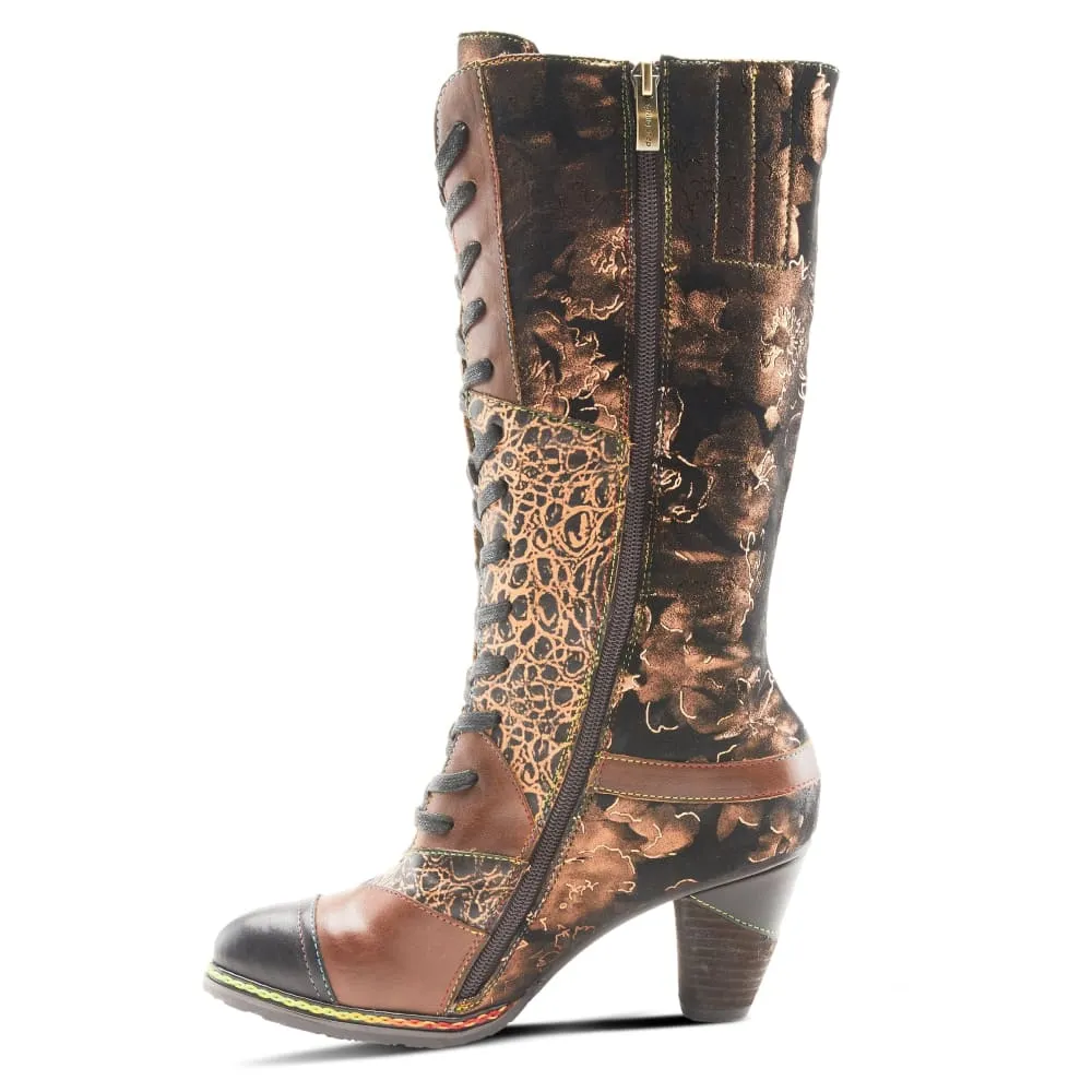Spring Step Shoes L'Artiste Malagie Croco Women's Unique Hand Painted Leather Boots
