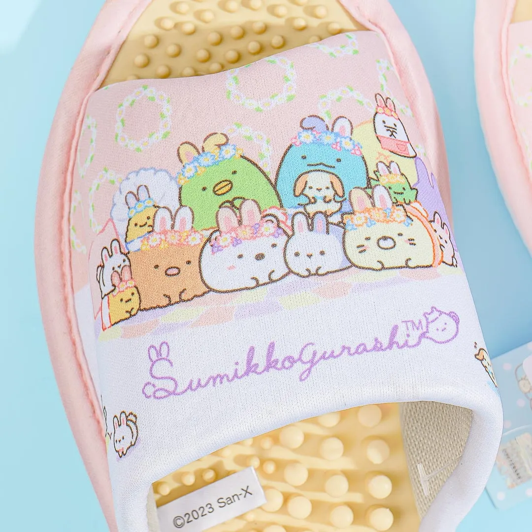 Sumikko Gurashi Spring Bunnies Accupressure Slippers -  Light Pink