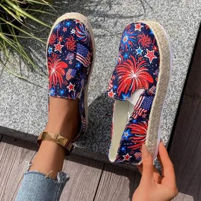 Women's Printed Espadrille Platform Loafers 85801681C