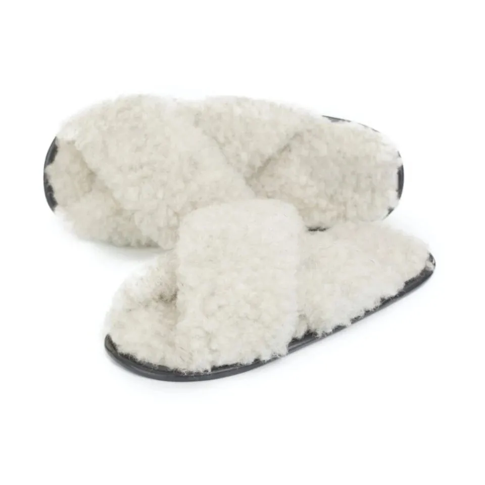 Yoko Wool Tween X Hard Sole Slippers in Grey Wool